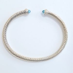 David Yurman Cable Classic Blue Topaz and Diamonds
